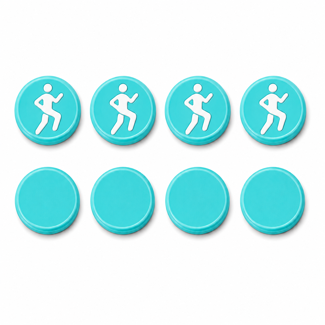 Startnummer Magneten Hardlopen – Turquoise – Set van 8