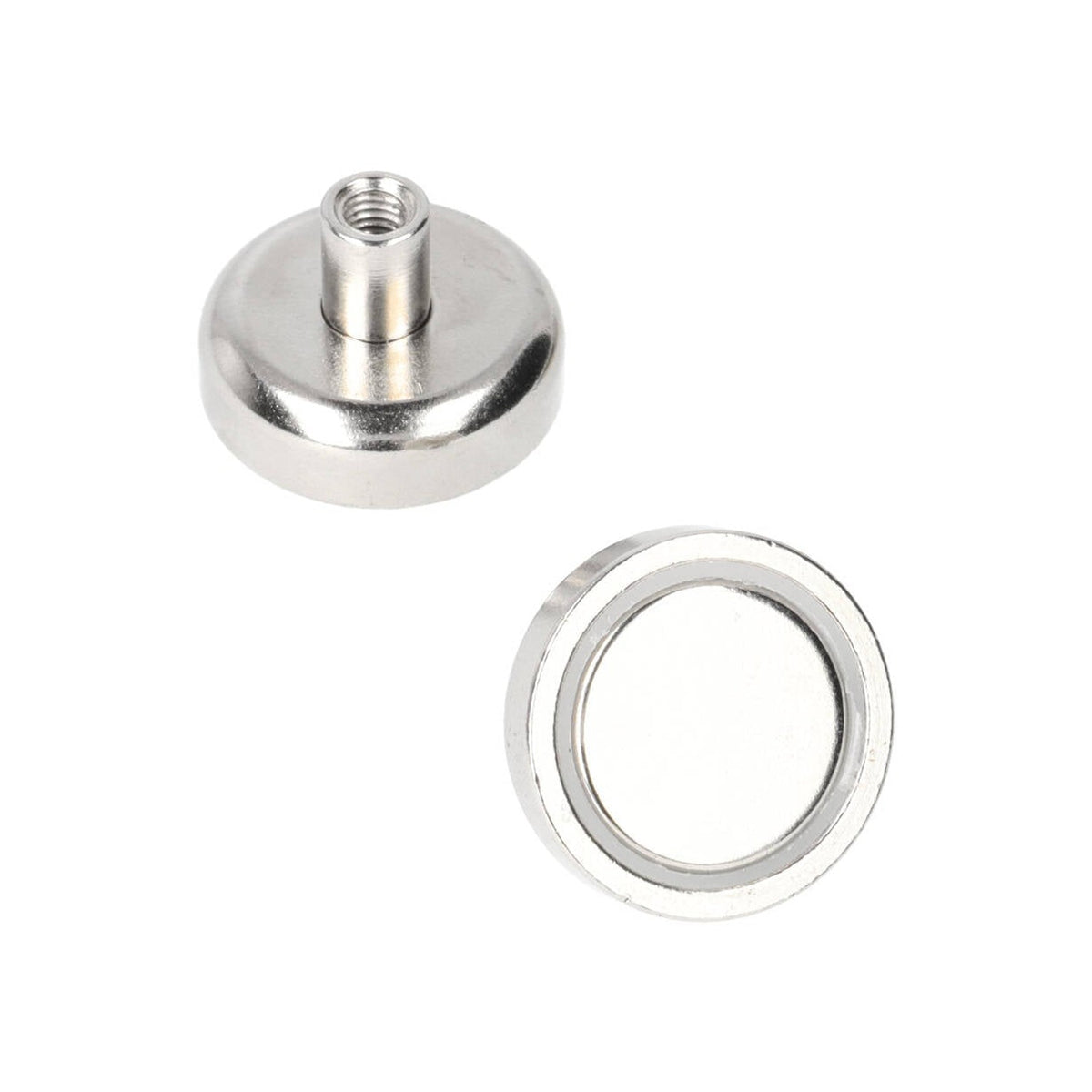 Aimant en néodyme Ø 25 x 7 mm N40, douille filetée NiCuNi M5