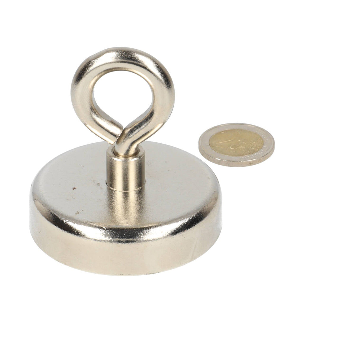 Neodym Ösenmagnet Ø60 x 18 mm N40 Stahltopf NiCuNi