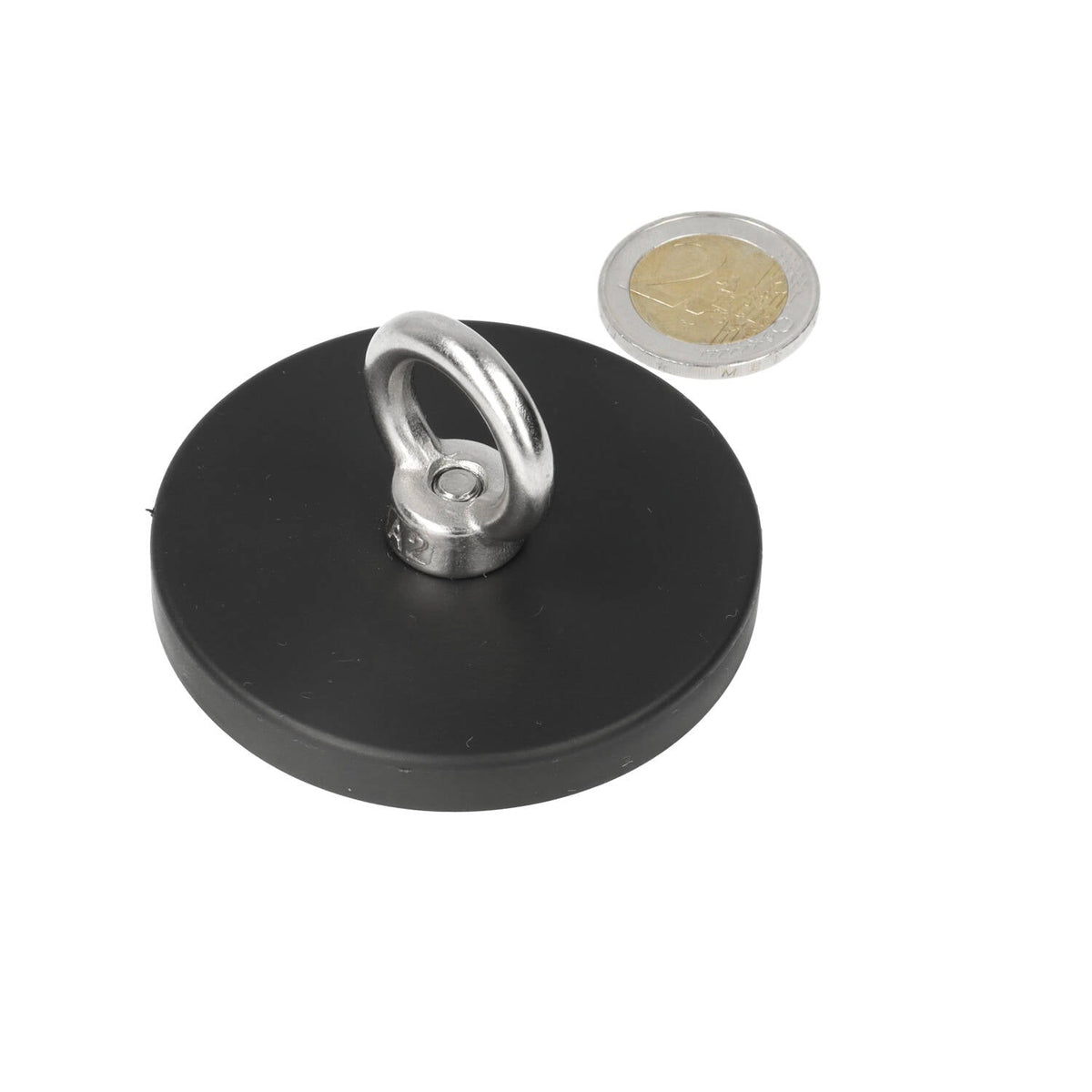 Neodymium Rubber Oogmagneet Ø66 mm N40 RVS Oog - foto 4 - Magnetenspecialist Import & Export B.V.