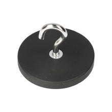 Neodymium Haakmagneet Ø66 x 8 mm N40 stalen pot rubber ommanteld M6