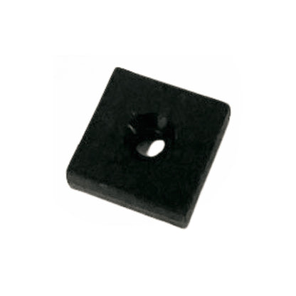 Aimant cubique en néodyme 19 x 19 x 6,4 mm N45, gainé de plastique, avec trou percé et zingué