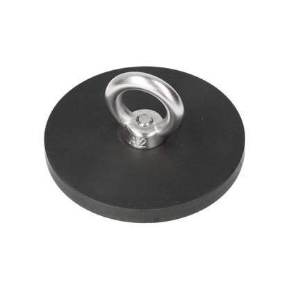 Neodymium Rubber Oogmagneet Ø88 mm N40 RVS Oog