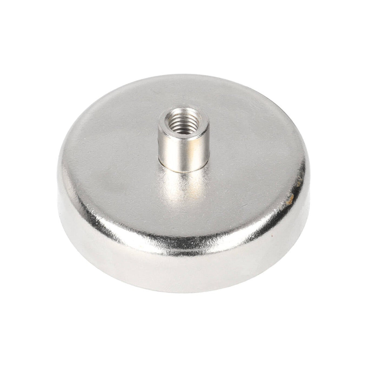 Neodymium Pot Magnet Ø60 x 15 mm N40 NiCuNi threaded bush M8
