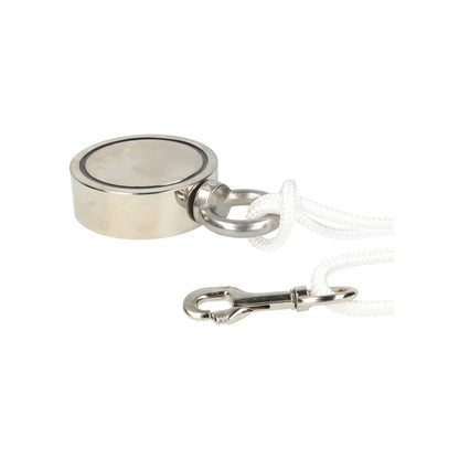 Neodymium Vismagneet Ø75 x 25 mm 250 kg Trekkracht NiCuNi – Set met 25 m Touw, Bout en Musketon
