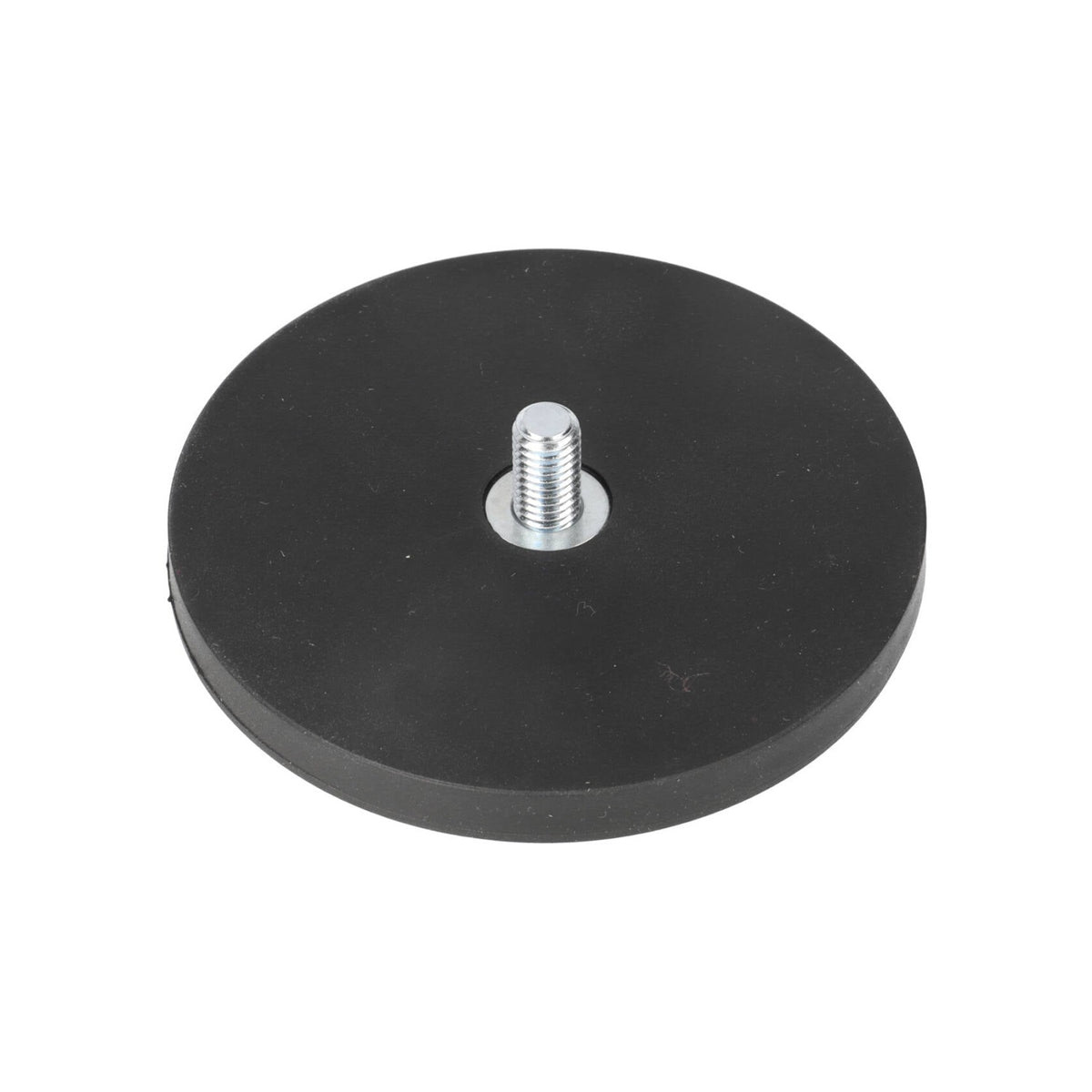 Neodymium Rubber Coated Pot Magnet Ø88 x 8.5 mm N40 threaded stud M8