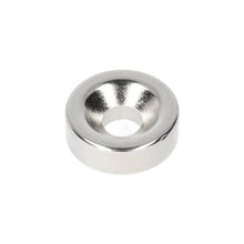 Neodymium Ringmagneet Ø14 x Ø8,1 x 3 mm N35 NiCuNi met boor-/verzinkgat Noordpool