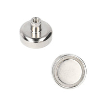 Neodymium Potmagneet Ø20 x 6 mm N40 NiCuNi draadbus M4