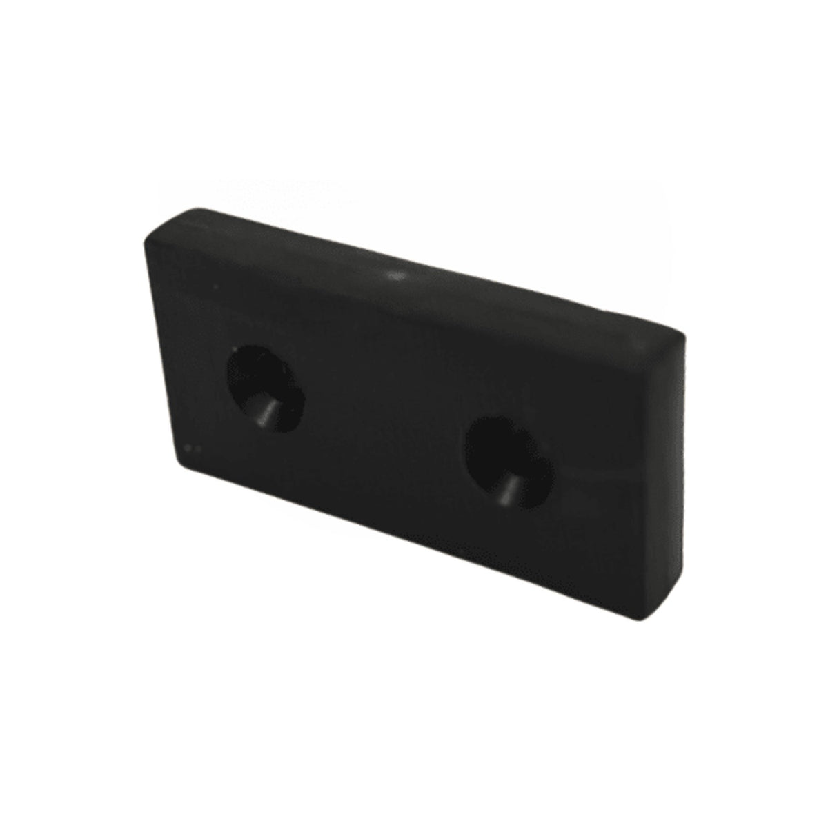 Aimant cubique en néodyme 50,8 x 25,4 x 8 mm N45, gainé de plastique, avec 2 trous percés et zingués