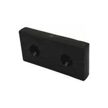 Aimant cubique en néodyme 50,8 x 25,4 x 8 mm N45, gainé de plastique, avec 2 trous percés et zingués