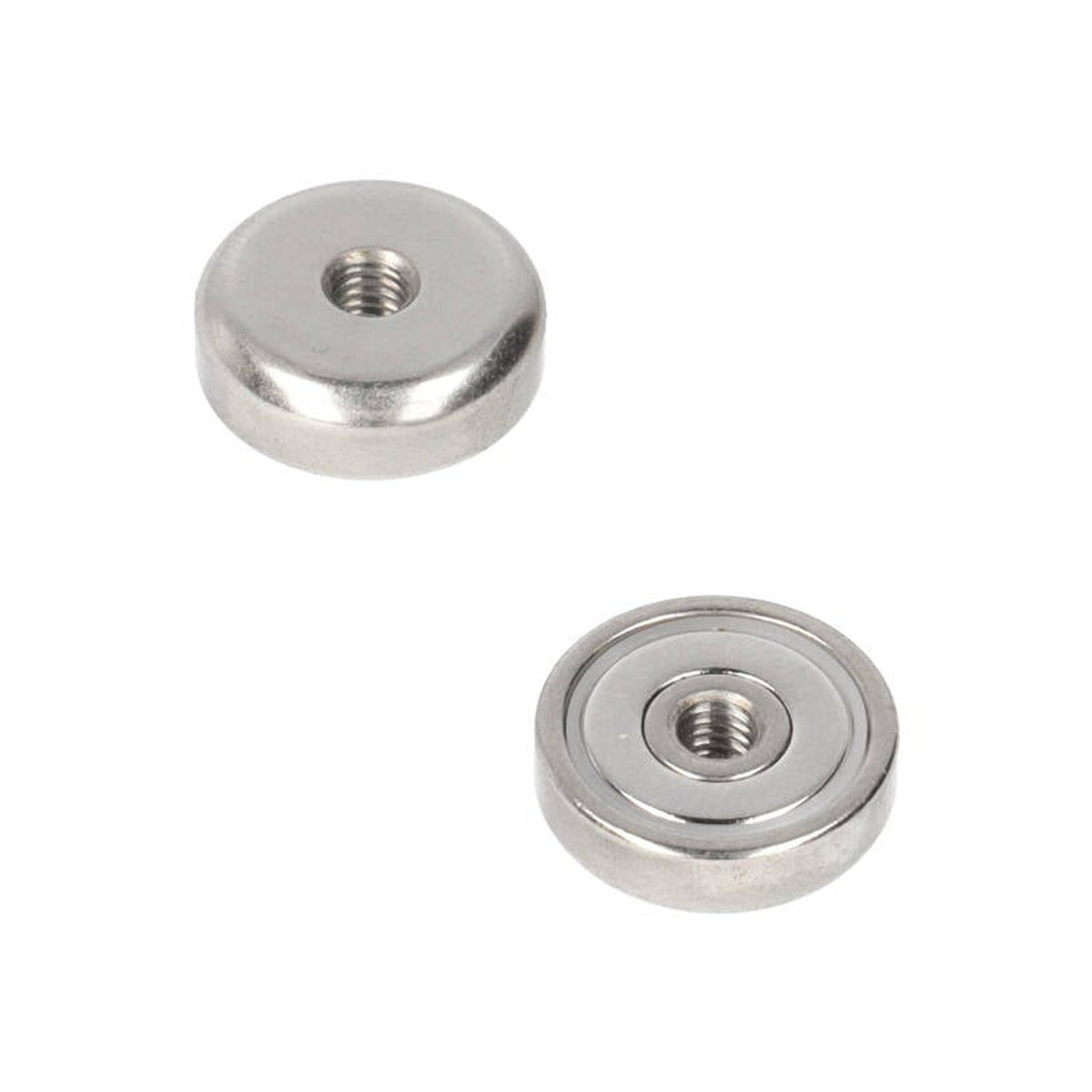 Neodymium Potmagneet Ø16 x 5 mm N40 NiCuNi inwendig schroefdraad M4