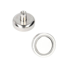 Neodymium Pot Magnet Ø25 x 7 mm N40 NiCuNi threaded bush M5