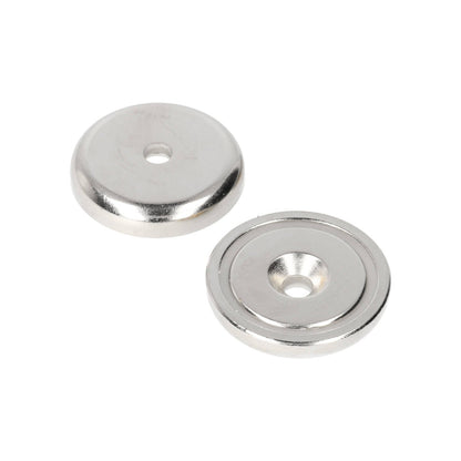 Neodymium Pot Magnet Ø40 x 8.5 mm N40 NiCuNi drill/countersink hole