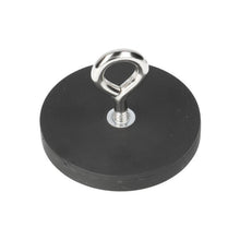 Neodym Ösenmagnet Ø43 x 6 mm N40 Stahltopf gummiummantelt M4