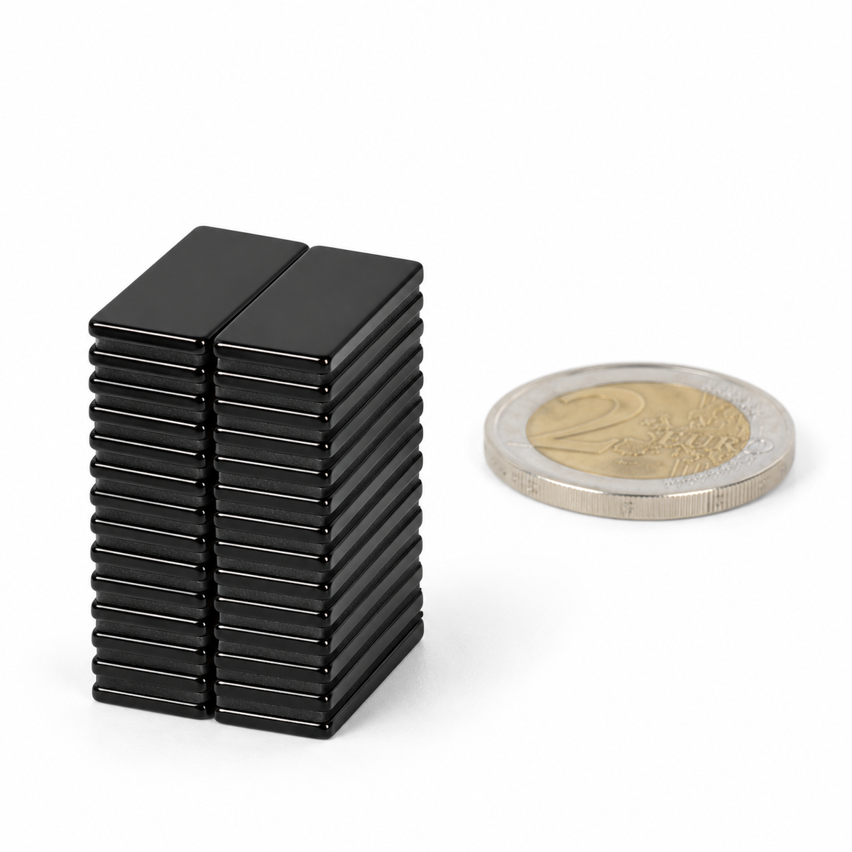 Aimant bloc néodyme 30x15x2 mm N42 époxy – 30 pièces