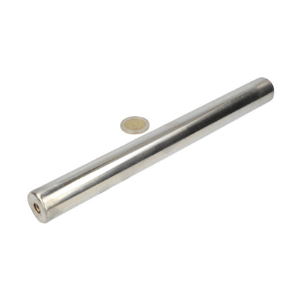 Filtermagneet Neodymium RVS Ø25 mm N42 diametraal 2× binnendraad M8 - Magnetenspecialist Import & Export B.V.