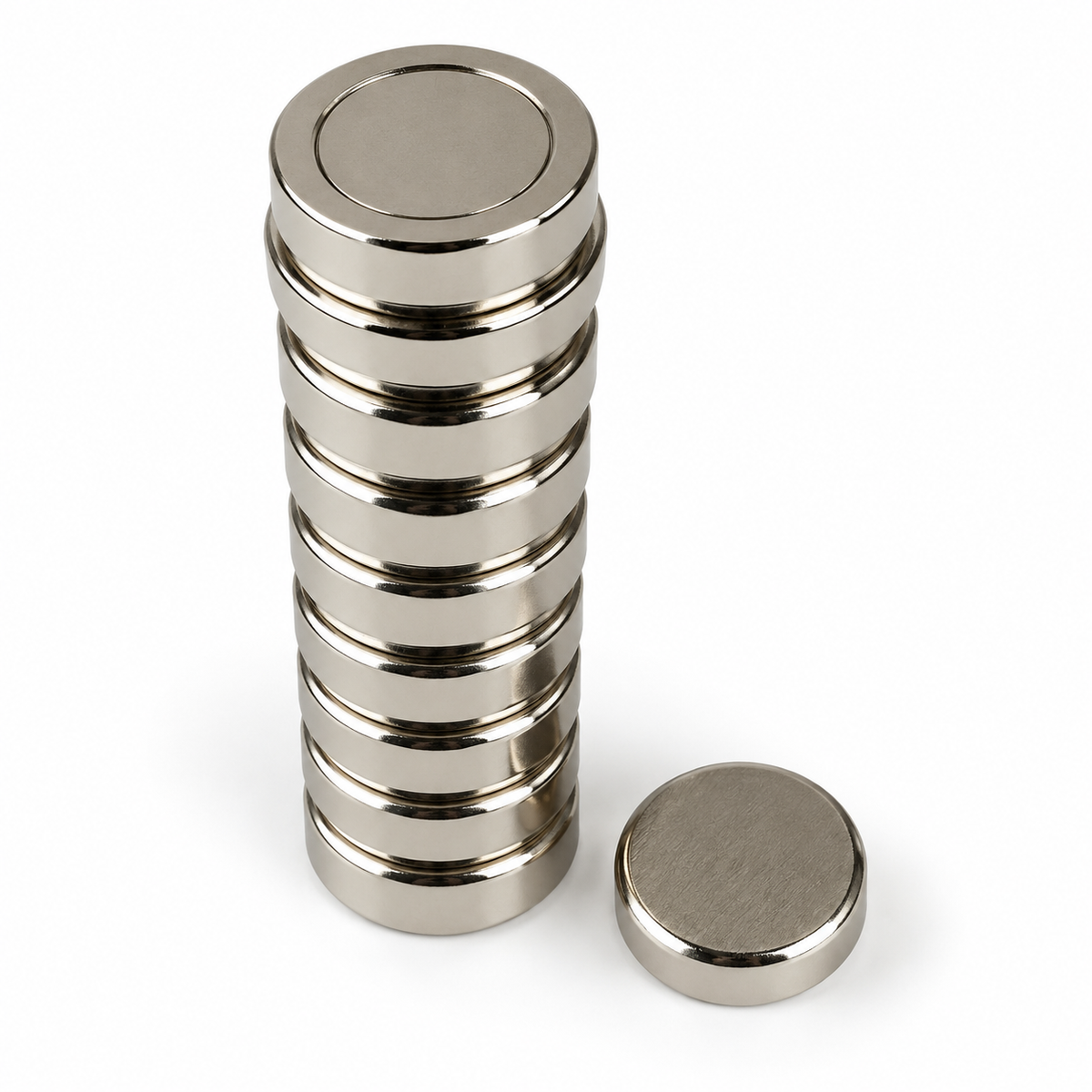 Memoset – 10 aimants puissants pour tableau blanc et vitre (Ø25 x 3 mm)