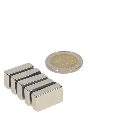 Neodymium Blokmagneet 20 x 12 x 6 mm N45 NiCuNi - Magnetenspecialist Import & Export B.V.