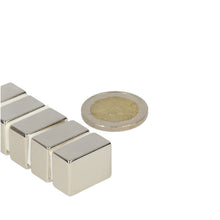 Neodymium Blokmagneet 20 x 15 x 10 mm N48 NiCuNi - Magnetenspecialist Import & Export B.V.