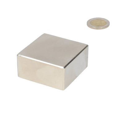Neodymium Blokmagneet 50 x 50 x 25 mm N50 NiCuNi - Magnetenspecialist Import & Export B.V.