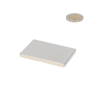 Neodymium Blokmagneet 60 x 40 x 5 mm N45 NiCuNi - Magnetenspecialist Import & Export B.V.
