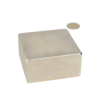 Neodymium Blokmagneet 80 x 80 x 40 mm N50 NiCuNi - Magnetenspecialist Import & Export B.V.