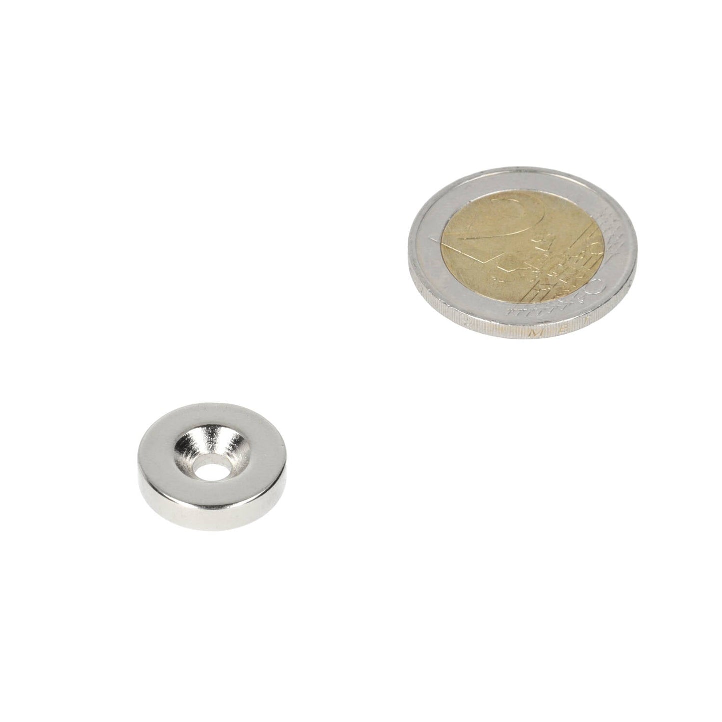 Neodymium Ringmagneet Ø15 x Ø8,1 x 4 mm N35 NiCuNi met boor-/verzinkgat Zuidpool - Magnetenspecialist Import & Export B.V.