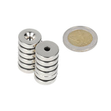 Neodymium Ringmagneet Ø16 x Ø8,1 x 4 mm N35 NiCuNi met boor-/verzinkgat Zuidpool - Magnetenspecialist Import & Export B.V.