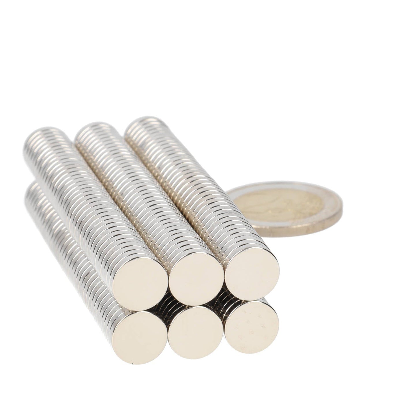 Neodymium Schijfmagneet Ø10 x 2 mm N48 NiCuNi - Magnetenspecialist Import & Export B.V.