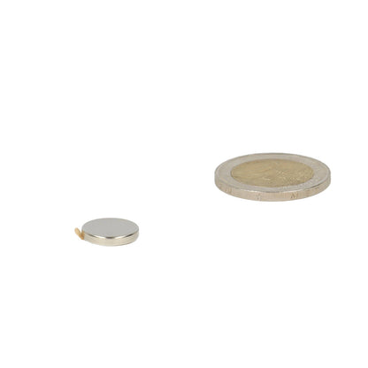 Neodymium Schijfmagneet Ø12 x 2 mm N48 NiCuNi zelfklevend - Magnetenspecialist Import & Export B.V.
