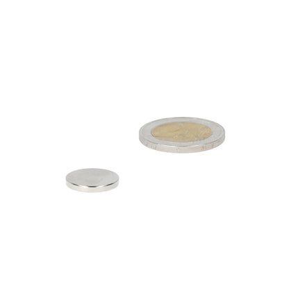Neodymium Schijfmagneet Ø15 x 2 mm N48 NiCuNi - Magnetenspecialist Import & Export B.V.