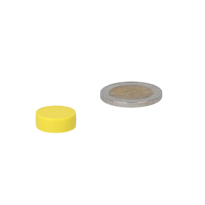 Neodymium Schijfmagneet ø16 x 6 mm N45 kunststof coating (Geel) - Magnetenspecialist Import & Export B.V.