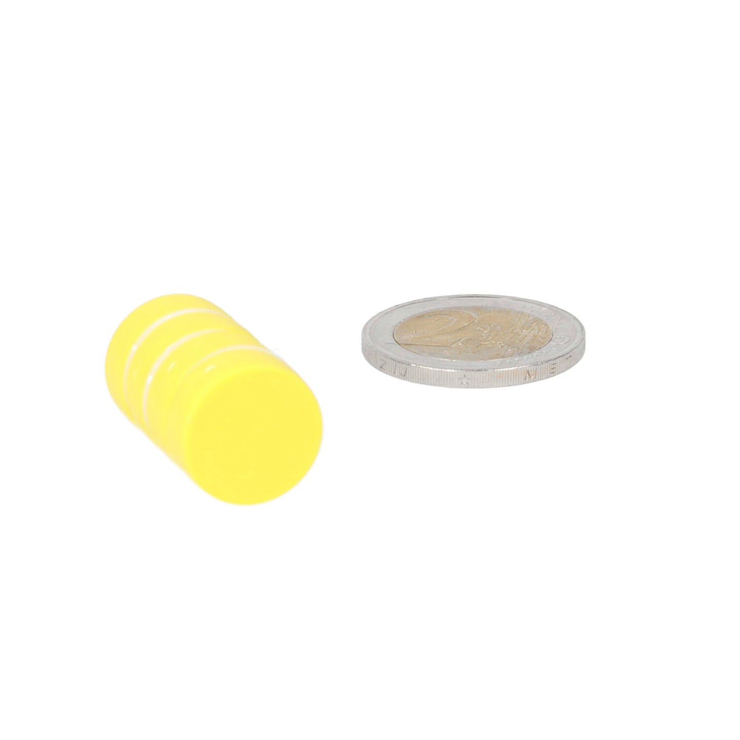 Neodymium Schijfmagneet ø16 x 6 mm N45 kunststof coating (Geel) - Magnetenspecialist Import & Export B.V.