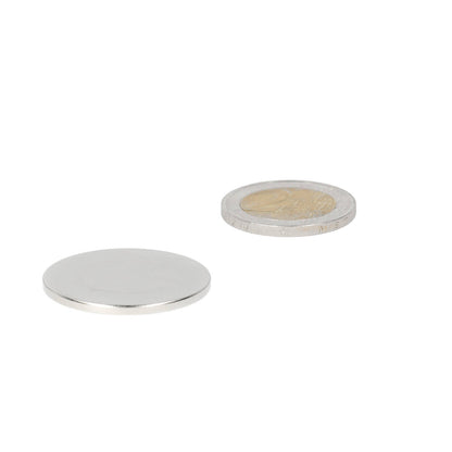 Neodymium Schijfmagneet Ø30 x 2 mm N48 NiCuNi - Magnetenspecialist Import & Export B.V.