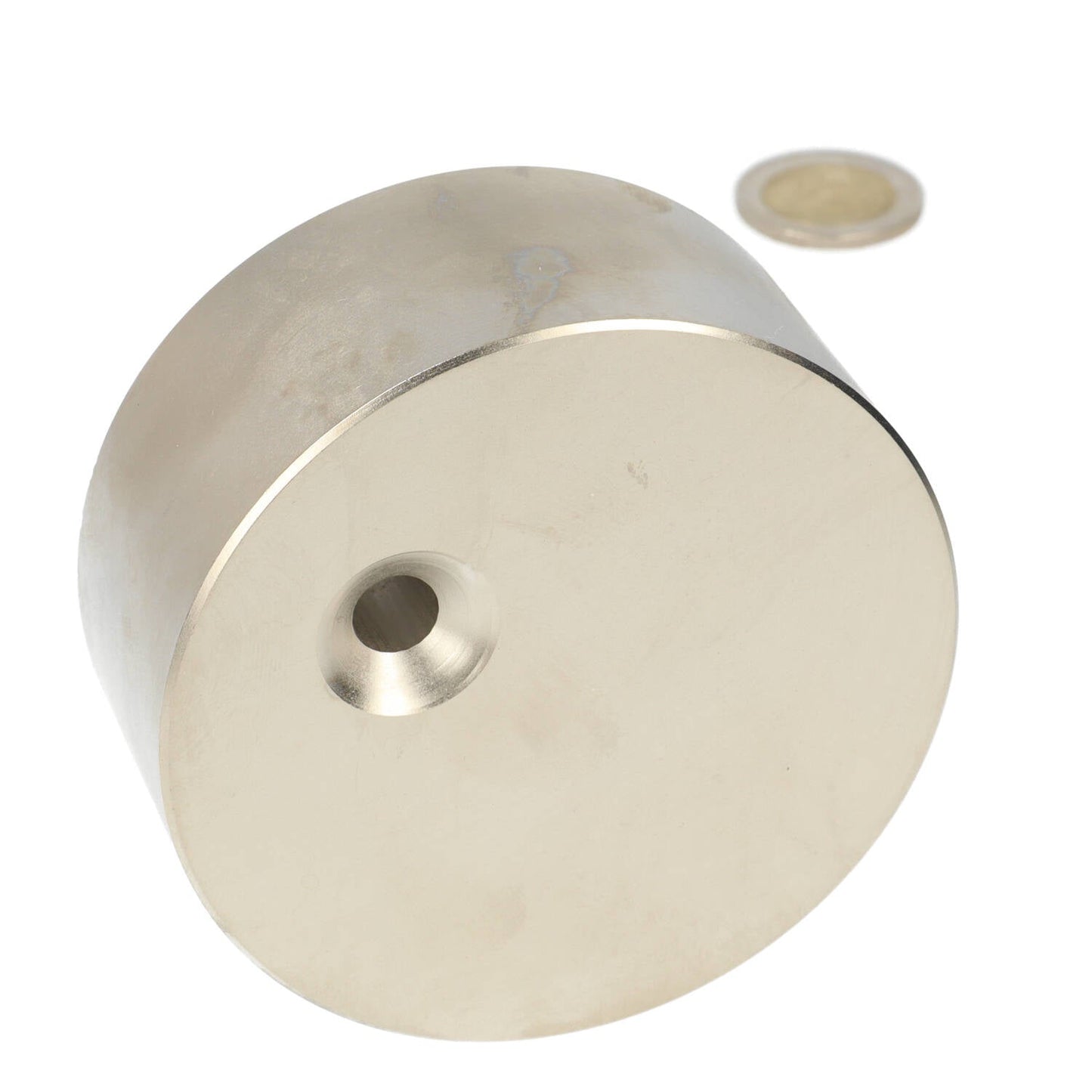 Neodymium Schijfmagneet Ø80 x 35 mm N48 NiCuNi met met boor-/verzinkgat - Magnetenspecialist Import & Export B.V.