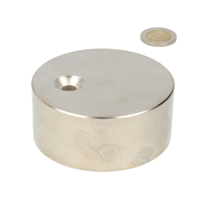 Neodymium Schijfmagneet Ø80 x 35 mm N48 NiCuNi met met boor-/verzinkgat - Magnetenspecialist Import & Export B.V.