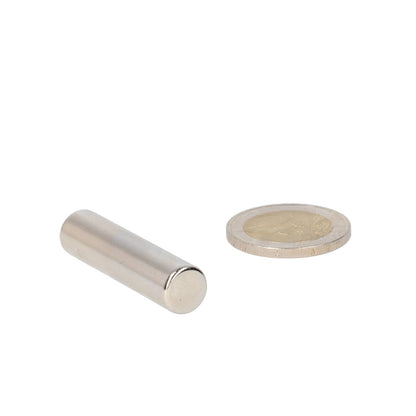 Neodymium Staafmagneet Ø10 x 40 mm N48 NiCuNi - Magnetenspecialist Import & Export B.V.