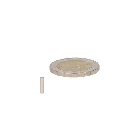Neodymium Staafmagneet Ø2 x 8 mm N50 NiCuNi - Magnetenspecialist Import & Export B.V.