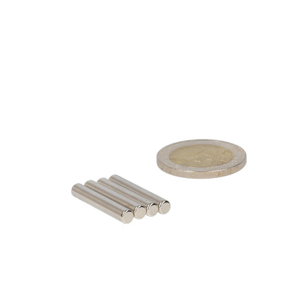 Neodymium Staafmagneet Ø4 x 25 mm N48 NiCuNi - Magnetenspecialist Import & Export B.V.