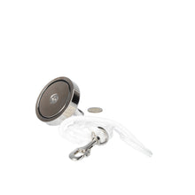 Neodymium Vismagneet Ø60 x 15 mm 130 kg Trekkracht NiCuNi – Set met 20 m Touw, Oogmoer, Bout en Musketon - Magnetenspecialist Import & Export B.V.