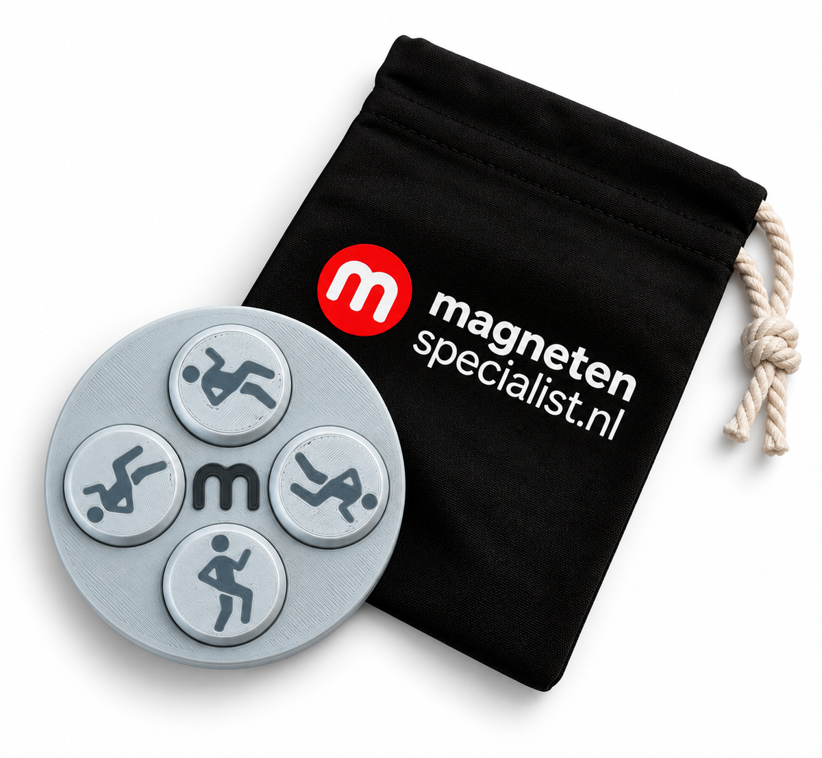 Startnummer Magneten Hardlopen – Lichtgrijs – Set van 8