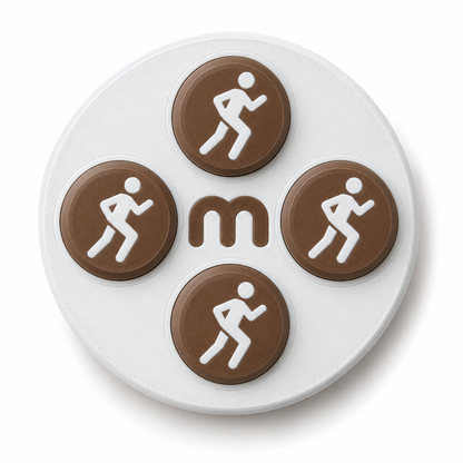 Startnummer Magneten Hardlopen – Bruin – Set van 8