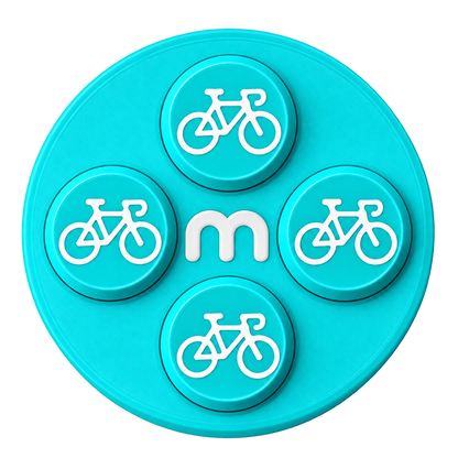 Aimants pour dossards de cyclisme – Turquoise – Lot de 8